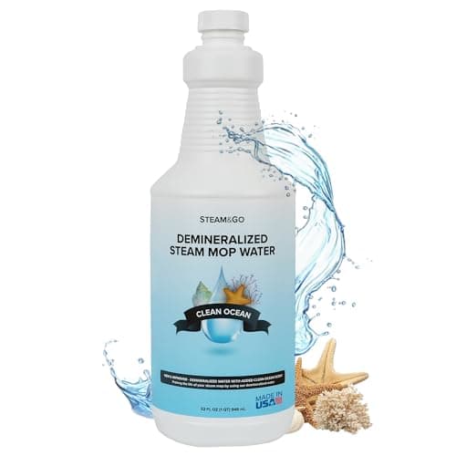 Steam & Go Demineralized Water - Multisurface Cleaner, PVC-Free Ready-to-Use for Mops & Floor Steamers - Ideal for Kitchen, Bathroom, & Home Surfaces - Clean Ocean Scent - 32oz (Pack of 1)