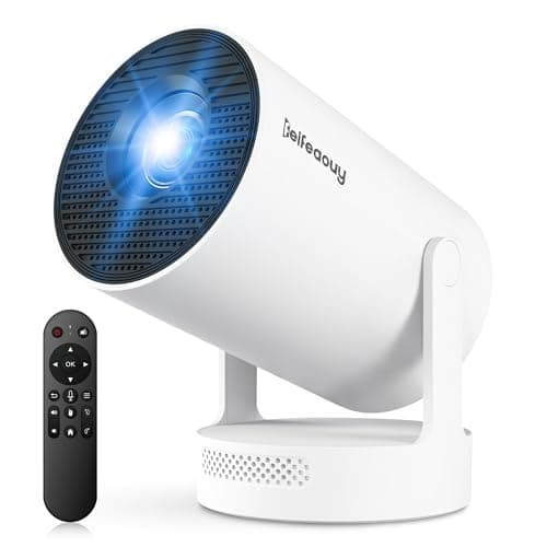 Mini Projector - Electric Focus, 210 ANSI Lumens, Smart Portable Projector for Bedroom & Home Cinema with 4K Support, Auto Keystone, Netflix Certified, Android 11, Voice Control, Air Mouse Remote