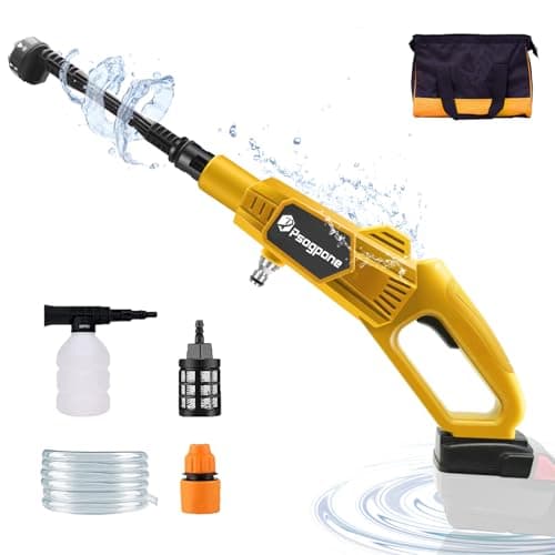 Cordless Power Washer for Dewalt 20V Battery 900 PSI Brushless Handheld High Pressure Car Washer with 6-in-1 Nozzle Foam Cannon for Car Floor Fence Wall Cleaning (Battery Not Included)