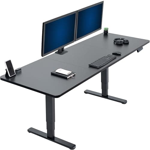 VIVO Electric 83 x 30 in Dual Motor Sit Stand Desk, Memory Height Adjustment, 2B Series, Black Top Black Frame, DESK-KIT-2B8B