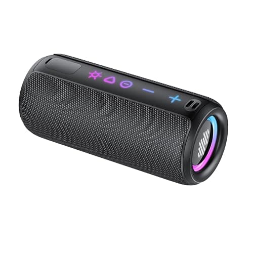 TiMu Portable Bluetooth Speaker, 24W Super Loud Wireless Speaker: Boost Bass, Bluetooth 5.4, 30H Playtime, 8 RGB Modes, IPX7 Waterproof, TWS Pairing, for Outdoor/Home/Party, Gift Ideas(Black)