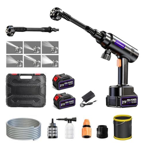 Power Stream Pressure Washer Cordless,900PSI Hand Held Batter Powered Portable Cordless Power Washer,with 2 Pack 4.3Ah Batteries,Cordless Pressure Washer with 6-in-1 Nozzle for Car,Patio,Fence