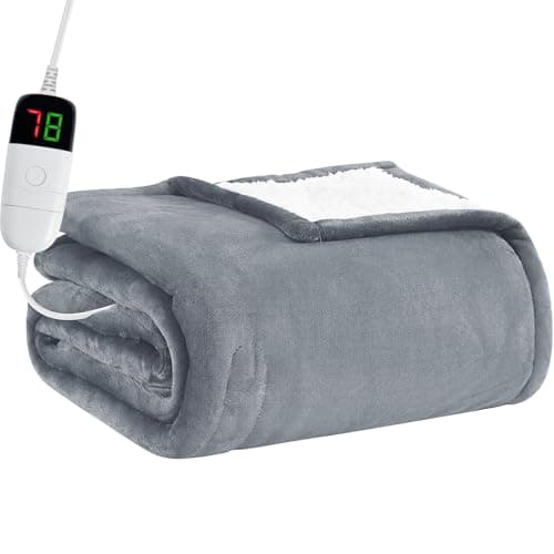 BOMOVA Heated Electric Blanket Full Size - 72" x 84" Heating Blanket with 10 Heating Levels & 8 Hours Auto Off, Warm Flannel Blanket, Christmas Birthday Gifts for Women