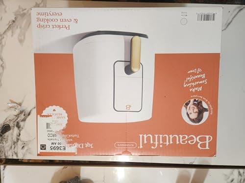 SadBe 3 Qt Air Fryer with TurboCrisp Technology, White Icing by Drew Barrymore