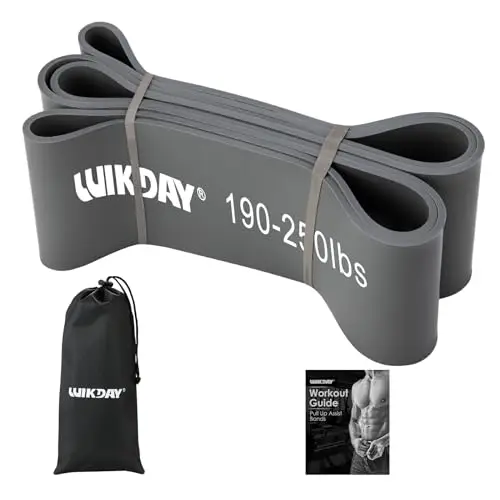 WIKDAY Resistance Bands for Working Out, Exercise Bands, Workout Bands, Pull Up Assistance Bands for Body Stretching Training Physical Therapy Muscle Training for Men & Women Gray (190-250 lbs)