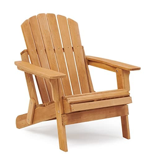 Oversize Wooden Outdoor Folding Adirondack Chair with Pre-Assembled BackRest & SeatBoard, Wood Patio Chair for Garden Backyard Porch Pool Deck Firepit