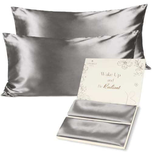 Yanibest King Size Satin Pillowcase Set of 2 - Silky Pillow Cases for Hair and Skin 20x36 Inches, Silk Pillowcase for Hair & Skin with Zipper, Exquisite Packaging for Women Men