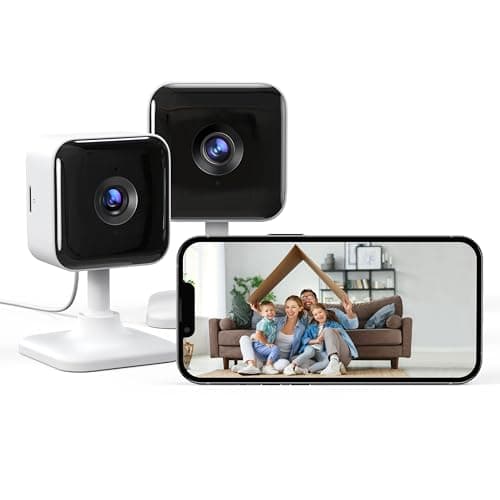 GNCC 2K Indoor Security Camera, 2 Packs Cameras for Home Security Wi-Fi Cameras, Motion/Sound Detection, Night Vision, 2-Way Audio, Real-Time Alert, Cloud & SD Card Storage, 2.4G WiFi Only