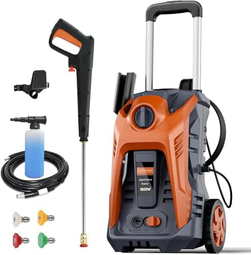 ST09202ORJ-11 Electric Pressure Washer 4500PSI-Max 2.9GPM Pressure Washer with 25 FT Hose, 4 Quick Connect Nozzle,16.9 Oz Soap Tank Orange Cleaning for Pool, Patio, Car