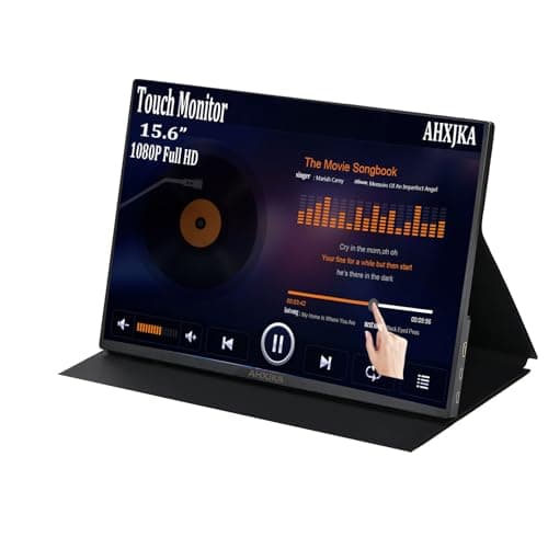 AHXJKA 15.6" Touchscreen Portable Monitor FHD 1080P IPS/HDR Laptop Screen Extender for Gaming and Computer Display, Travel Monitor with Speaker Compatible with Laptop PC Phone PS Xbox Switch