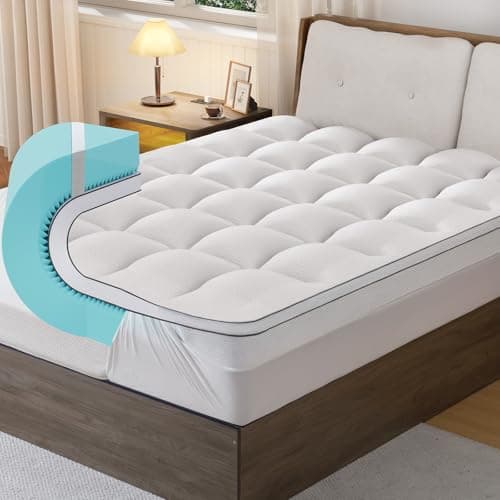 GEMBED 4 Inch Memory Foam Mattress Topper Queen Size - Dual Layer 3 Inch Cooling Gel Memory Pad and 1 Inch Pillow Top Mattress Cover for Back Pain - 60" x 80" x 4"