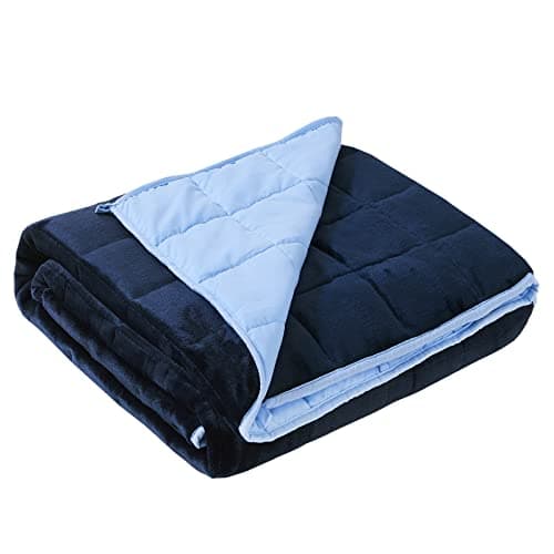 Satwip Blue Weighted Blanket 15 Pounds, Fuzzy Warm Flannel Throw Blanket with Soft Breathable Sanded, 48 x 72 inches, Blue