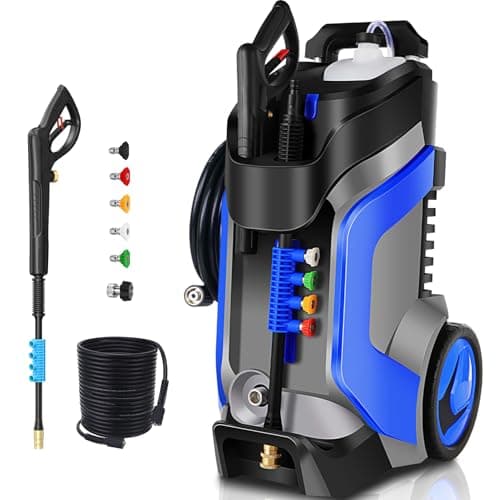 commowner Electric Pressure Washer 5000PSI 4.0GPM Power Washers with M22-14mm Pressure Hose 33FT, Power Sprayers High Pressure with 1/4" QC Compatible Surface Cleaner for Home Cars Driveways, Blue