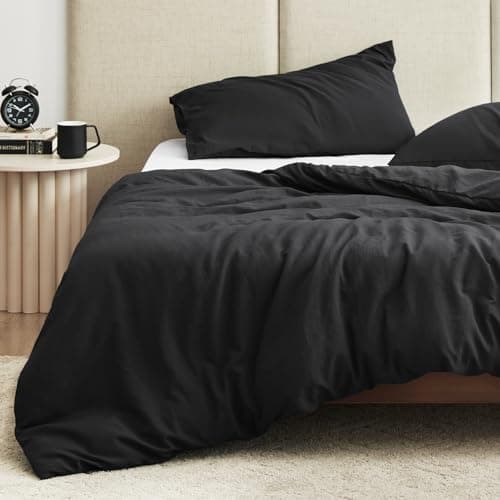 EXQ Home Duvet Cover for Weighted Blanket 60x80 inches, Breathable Soft Cover Machine Washable with 8 Ties (Black,Duvet Cover only)