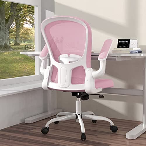 Ergonomic Office Chair, Comfort Swivel Home Office Task Chair, Breathable Mesh Desk Chair, Lumbar Support Computer Chair with Flip-up Arms and Adjustable Height