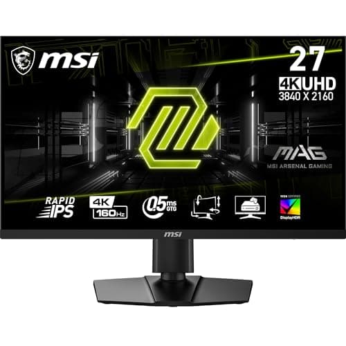 msi MAG274UPF E2, 27" 3840 x 2160 (UHD), 4K Rapid IPS Gaming Monitor,160Hz, FreeSync, HDR400, G-Sync,HDMI,Tilt, Swivel, Pivot, and Height Adjustable,Black, Intel Core i7,Windows 11 Pro