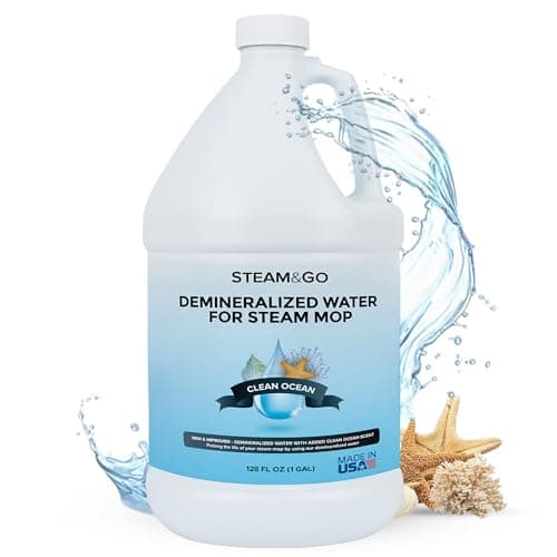 Steam & Go Demineralized Water - Multisurface Cleaner, PVC-Free Ready-to-Use for Mops & Floor Steamers - Ideal for Kitchen, Bathroom, & Home Surfaces - Clean Ocean Scent - 128 fl oz (1 gal)