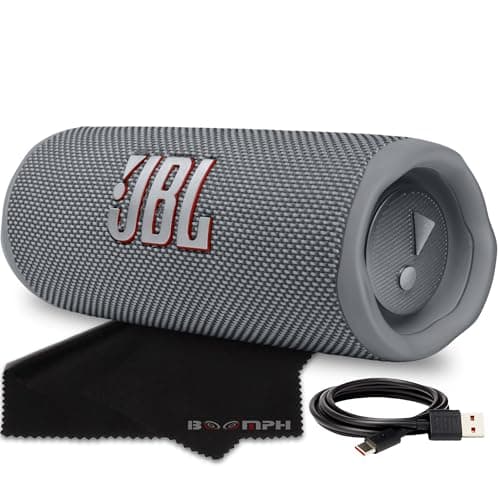 JBL Flip 6 Portable Bluetooth Wireless Speaker, IP67 Waterproof and Dustproof Built-in Battery - Gray - Boom h's Comprehensive Ultimate Performance Cloth Solution for Your On-The-Go Sound Experience