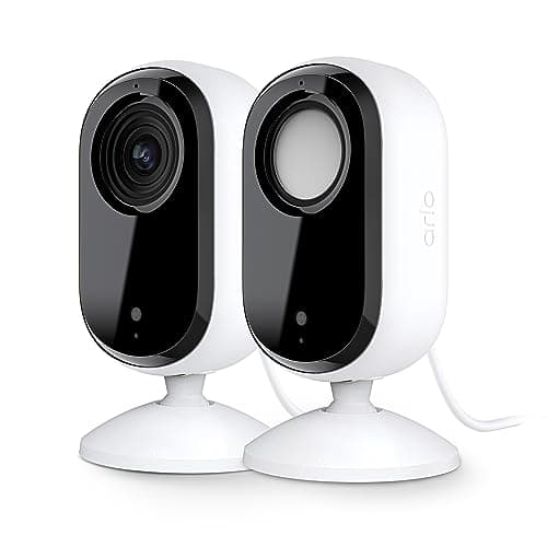 Arlo Essential Security Camera 2K | Indoor Only| 2nd Gen | Baby Monitor & Pet Camera | Wireless with Spotlight, 2-Way Audio, Color Night Vision, Live Stream, Motion Activation, White, 2 Cameras