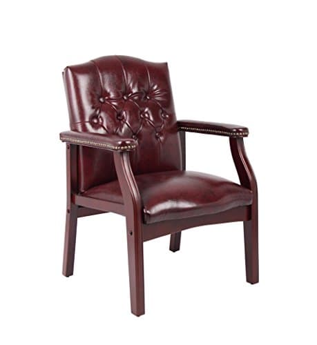 BOSS Office Products B959-BY Ivy League Executive Guest Chair, Oxblood