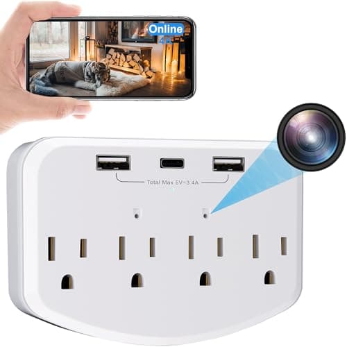 Kestanlora 1080P Wireless Cameras Mini Small Security Wall Outlet WiFi Camera Indoor Camera for Home Security【Upgraded】