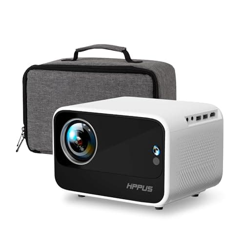 HIPPUS Smart Projector with APPS 1080P Native 500 ANSI,Projector with WiFi 6 and Bluetooth, Portable Outdoor Projector,Object Avoidance, and Screen Adaption (White)