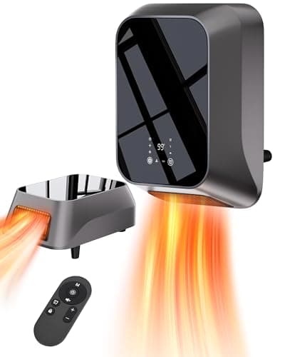 Uthfy Wall Mounted Electric Space Heater With Towel Rack, 2-In-1 1500W Portable Ceramic Bathroom Heater With IPX4 Waterproof, Remote, Thermostat, Suitable for Office, Bedroom, Room and Indoor Use