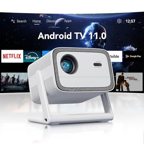 Wanbo Vali 1 Smart Projector, Android TV, Voice Control, 900ANSI, Native 1080P FHD, Auto Focus Keystone, 200° Stand, Wifi Bluetooth, 28dB, Portable Home Theater Outdoor Proyector
