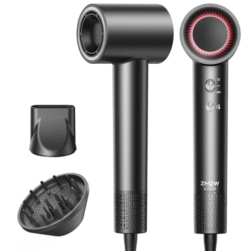 High Speed Hair Dryer 160000 RPM, Professional Ionic Blow Dryer for Fast Drying, Smart Thermo-Control, 500 Million Negative Ions, Quiet Lightweight Hairdryer with Magnetic Diffuser & Concentrator