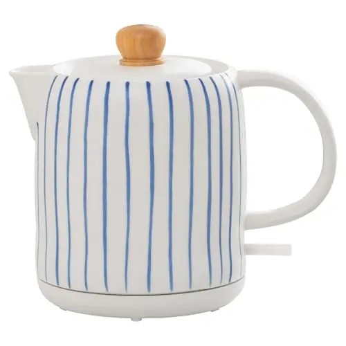 LONGSEED 1.0-Liter Ceramic Electric Kettle, 1000W Rapid Boil, Tea Kettles Pot & Hot Water Boiler For Coffee & Tea, Teapot Auto Shut-Off, Boil-Dry Protection