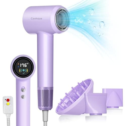 Diffuser Hair Dryer, Professional Ionic Blow Dryer with Diffuser for Curly Hair, 110000 RPM Brushless Motor High Speed Hairdryer Blowdryer for Women Men Home Salon Travel,Thermo-Control Low Noise