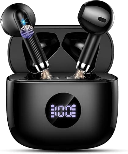 Wireless Earbuds, 2025 Bluetooth Headphones 5.4 HiFi Stereo, in-Ear Ear buds with 4 ENC Noise Cancelling Mics, 40H Playtime Sport Ear Buds with Charging Case, IP7 Waterproof Earphones with LED Display