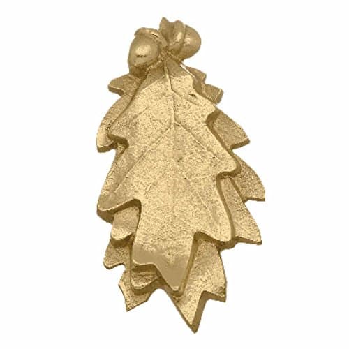 Renovators Supply Manufacturingᵀᴹ Heavy Oak Leaf Door Knocker – Solid Brass Construction, Polished Brass Finish, 6 Inch Long with Mounting Hardware