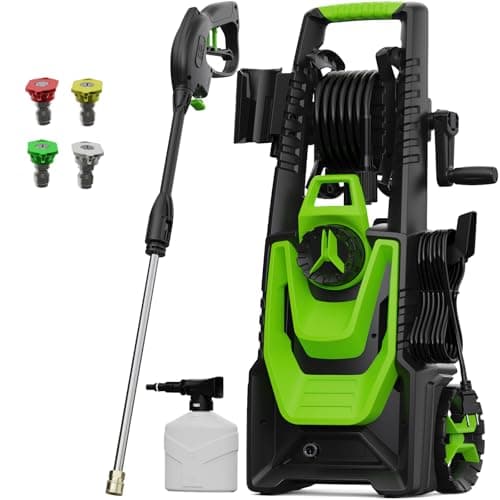 WISSIPRO Electric Pressure Washer with 4 Nozzles (Green)