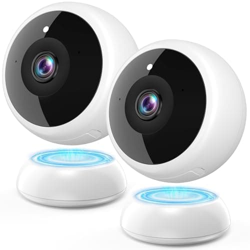 Thybro Magnetic Security Camera Wireless - 2Pack AI Motion Detection, 2K HD Video, Battery Powered, Ease of Setup, 2-Way Audio,IR Color Night Vision, Waterproof, Outdoor & Indoor Surveillance