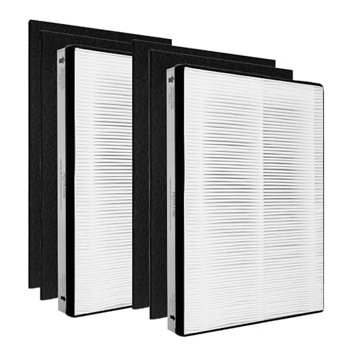 (2) MD1-0022 True HEPA Filter with (4) MD1-0023 Activated Carbon Pre-filter, Compatible with Vornado Air Purifier Model AC300, AC350, AC500, AC550, PCO200, PCO300, PCO375DC, PCO500, PCO575DC