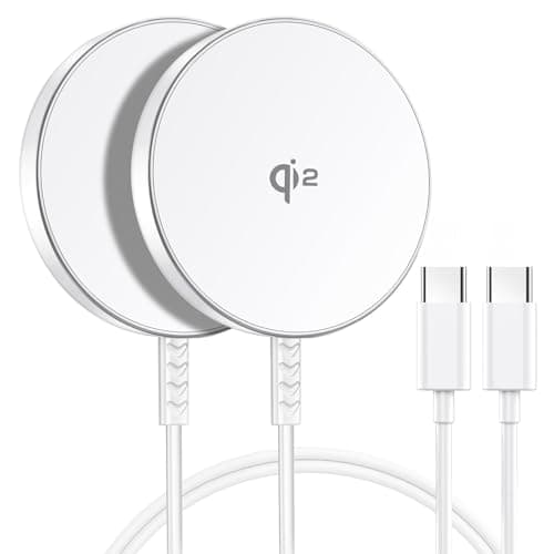 Magnetic Wireless Charger, Qi2 Certified for MagSafe Charger 2 Pack 15W Wireless Fast Charging Pad for iPhone 16/15/14/13/12 Series & AirPods 3/2/Pro Magnetic MagSafe Charging Pad with Dual Ports