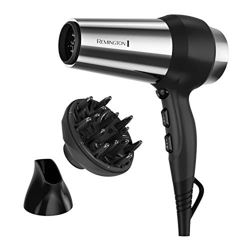 Remington Impact Resistant Hair Dryer, 1875-Watt Blow Dryer with Tourmaline, Titanium & Ceramic Technology, 3 Heat, 2 Speed Settings, Cool Shot, Diffuser & Concentrator Attachments