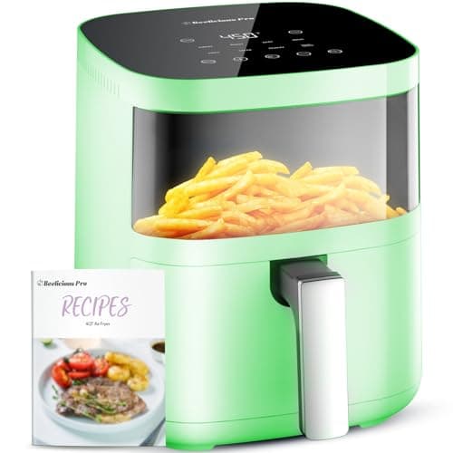 Air Fryer, Beelicious 8-in-1 Smart Compact 4QT Air Fryers, with Viewing Window, Shake Reminder, 450°F Digital Airfryer with Flavor-Lock Tech,Dishwasher-Safe & Nonstick,Fit for 1-3 People, Lime Green