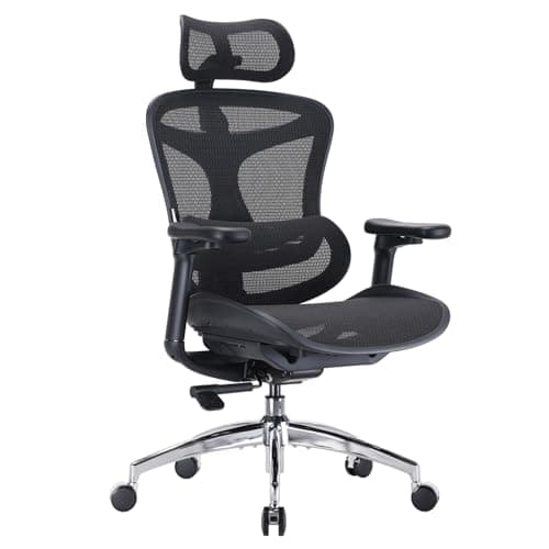 SIHOO Doro C300 Ergonomic Office Chair with Ultra Soft 3D Armrests, Dynamic Lumbar Support for Home Office Chair, Adjustable Backrest Desk Chair, Swivel Big and Tall Computer Chair Black