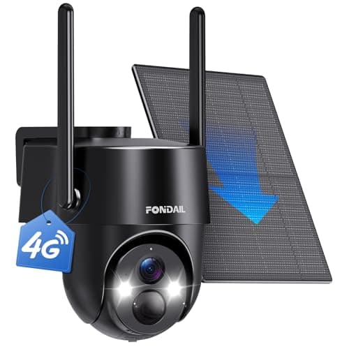 4G LTE Cellular Solar Security Camera Wireless Outdoor, No WiFi Solar Powered Camera, 360° Live View, 2K Color Night Vision, PIR Detection, 2-Way Audio, Motion Alert, Built in SIM Card, Easier to use