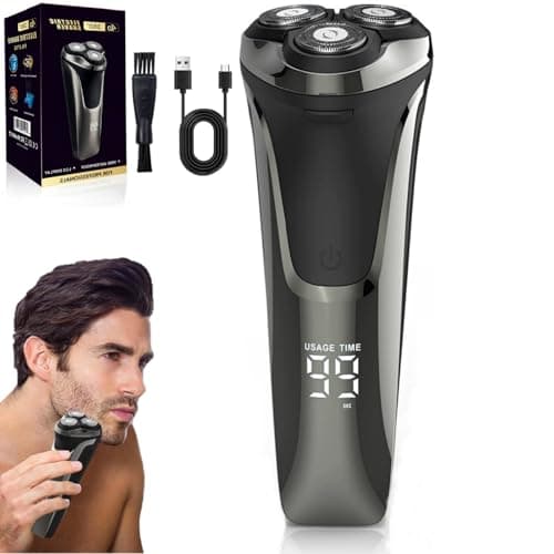 Snapbuy Electric Razor for Men, Electric Razor Pro, Ipx7 Waterproof Cordless Shaver with 90-Min Runtime, 4D Floating Head Rotary Shaver, Fast Charging (Black)