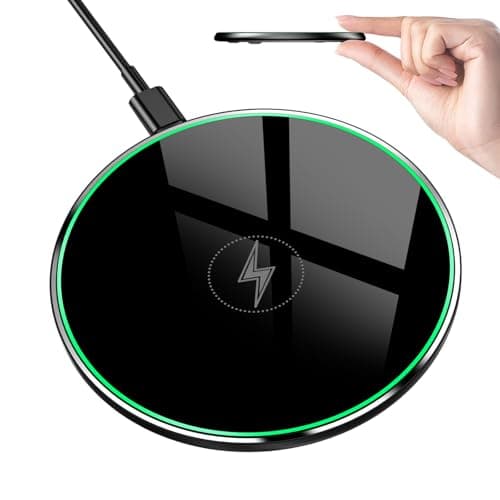 Wireless Charger, Wireless Charging Pad for iPhone 17/16/15/14/13/12/11 Pro/Pro Max/XS Max/XR/SE, Wireless Charging Mat Station for Samsung Galaxy S25/S22/S21S20/S10/S9/Note10/9, AirPods 2/Pro