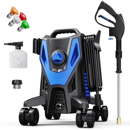 Electric Pressure Washer 4500 PSI 3.0 GPM High Power Washer with Anti-Tipping, 35FT Power Cord, Cleaning Machine with Foam Cannon for Cars Fences Driveways Patios Home Cleaning