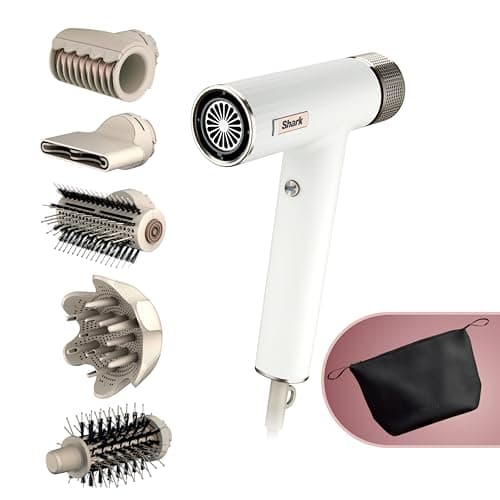 Shark SpeedStyle RapidGloss Finisher and High-Velocity Dryer with IQ Speed Styling and Drying Suite, Lightweight, Ionic, No Heat Damage, for All Hair Types, Silk, HD352
