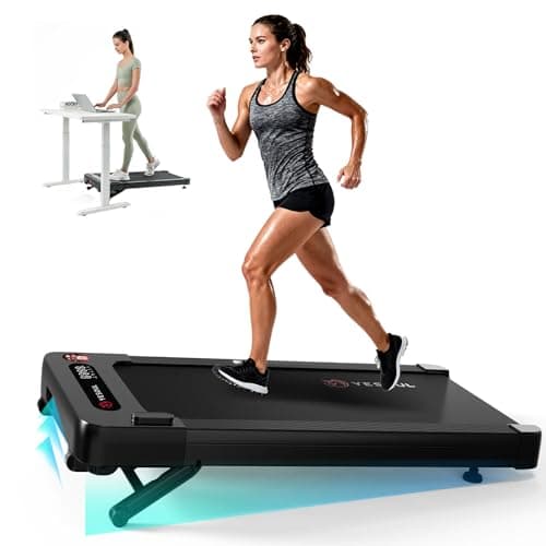 Yesoul Walking Pad Treadmill with 10% Auto Incline, Under Desk Treadmill for Home Walking, Hiking & Running, 300lbs Capacity, Smart App Scenic Routes & Live Classes, Remote & LED Display