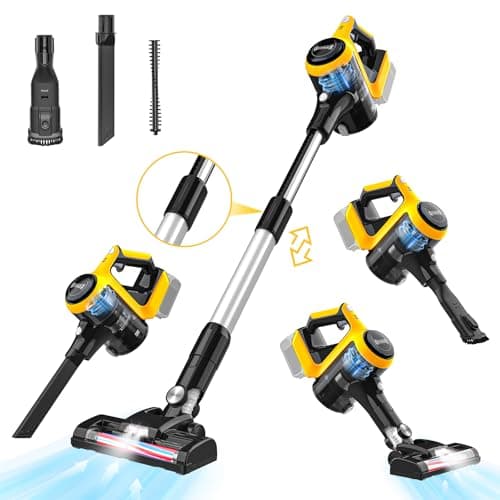 Cordless Vacuum Cleaner for DeWALT 20v Battery(No Battery), 30kPa Lightweight Stick Vacuum with 2 Mode Suction, 180° Bendable Wand Stick Vacuum Cleaner for Home Hard Floor Pet Car Carpet