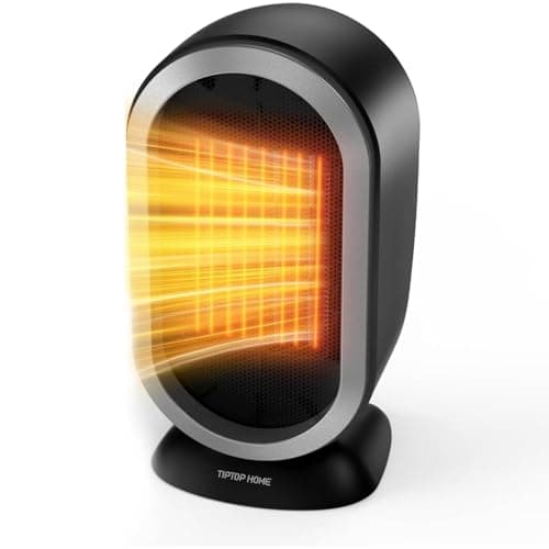 Space Heater, 1200W PTC Fast Heating Ceramic Room Small Heater, Two-Speed Portable Heater Fan with Adjustable, Overheating Protection, Dumping Shutdown, Electric Heaters (Black)