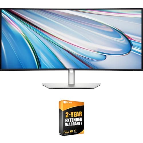 Dell U3425WE UltraSharp 34" WQHD 3440x1440 120Hz 5ms Curved Thunderbolt Hub Monitor Bundle with 2 YR CPS Enhanced Protection Pack