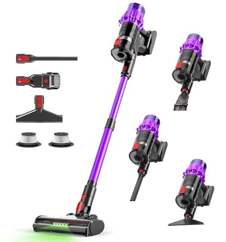 Hotanime Cordless Vacuum Cleaner, 600W 50Kpa 70Mins, Handheld Cordless Vacuum, All Floors/Sofas/Pet Hair (Purple)